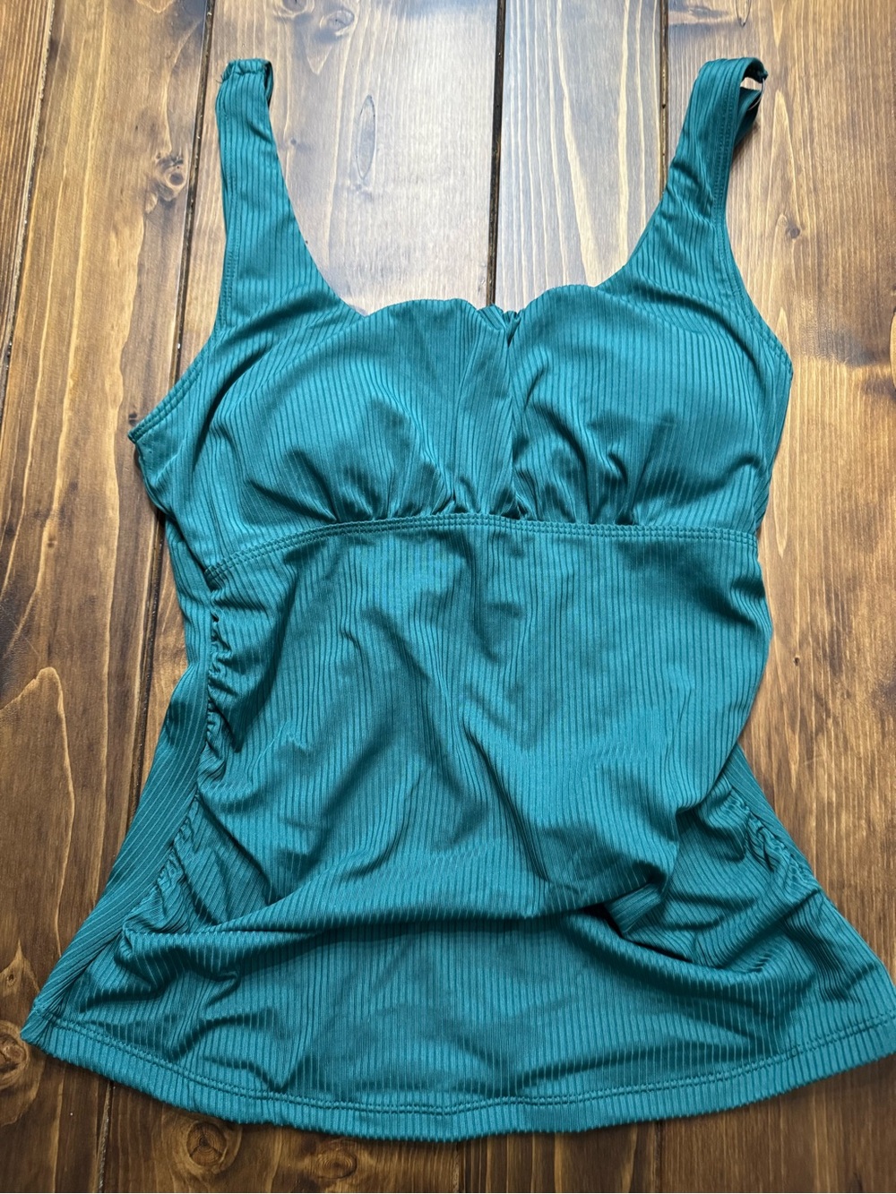 Teal Ribbed Tankini Swimsuit
